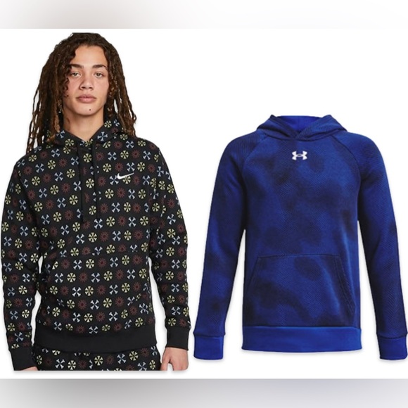 Lot of 2x [Nike] & [Under Armour] Long-Sleeve Hoodie Hooded Sweatshirts Youth - Picture 2 of 16